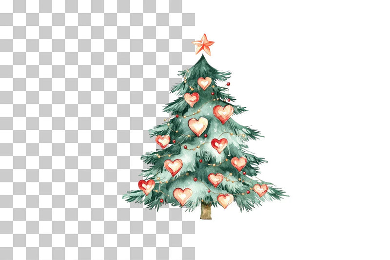 Heart Christmas Tree Clipart Bundle - CraftNest - Digital Crafting and Art