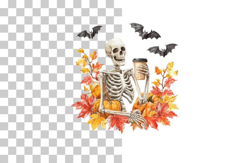 Vintage Skeleton Coffee Clipart Bundle - CraftNest - Digital Crafting and Art