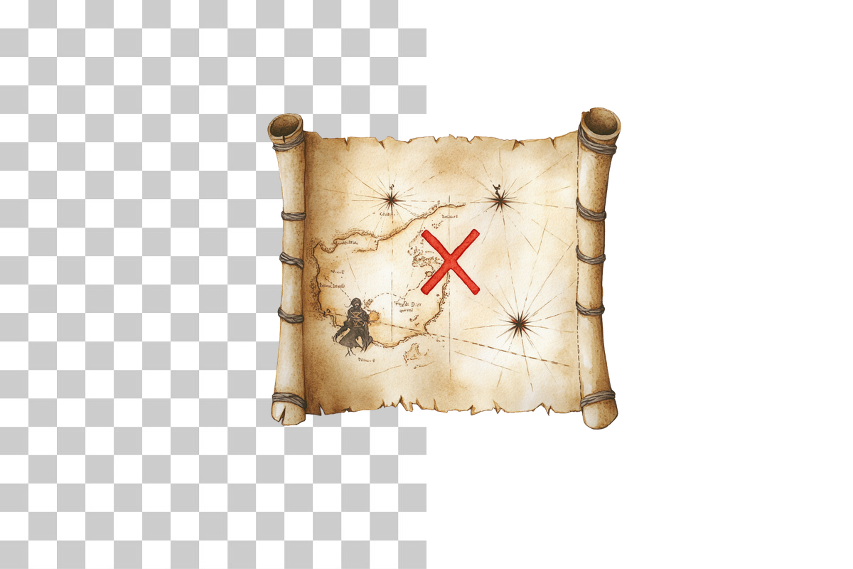 Vintage Pirate Treasure Map Clipart Bundle