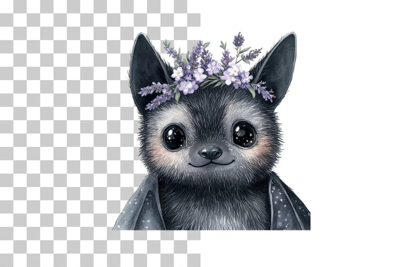 Floral Hanging Bat Clipart Bundle - CraftNest - Digital Crafting and Art