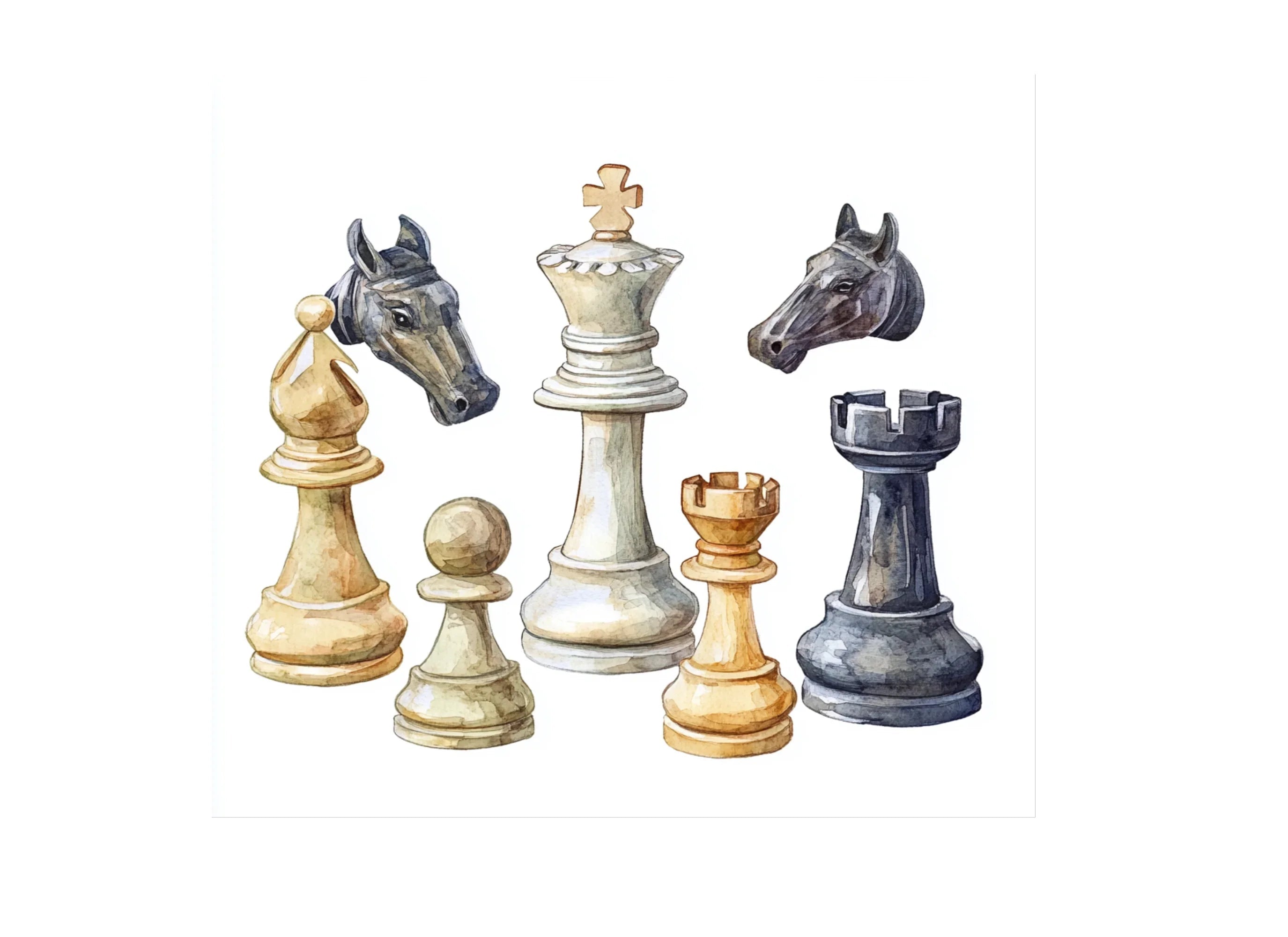 Chess Pieces Board Clipart Bundle