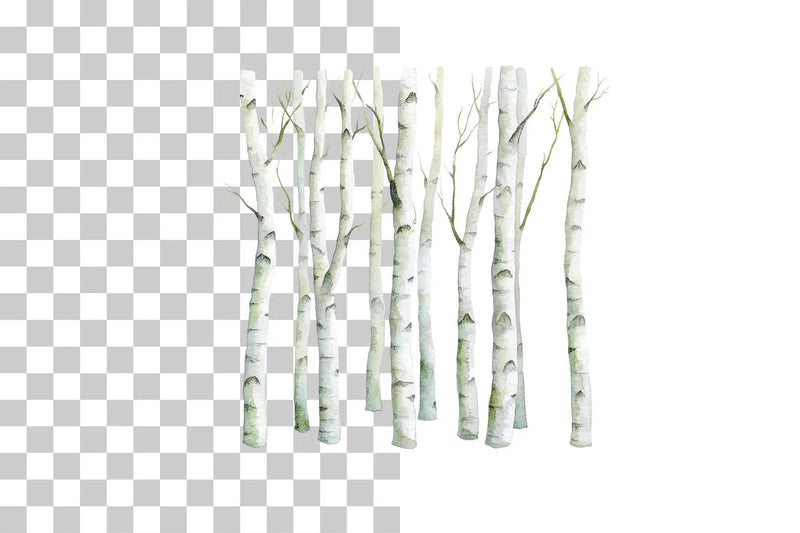 Birch Forest Paper Clipart Bundle - CraftNest - Digital Crafting and Art