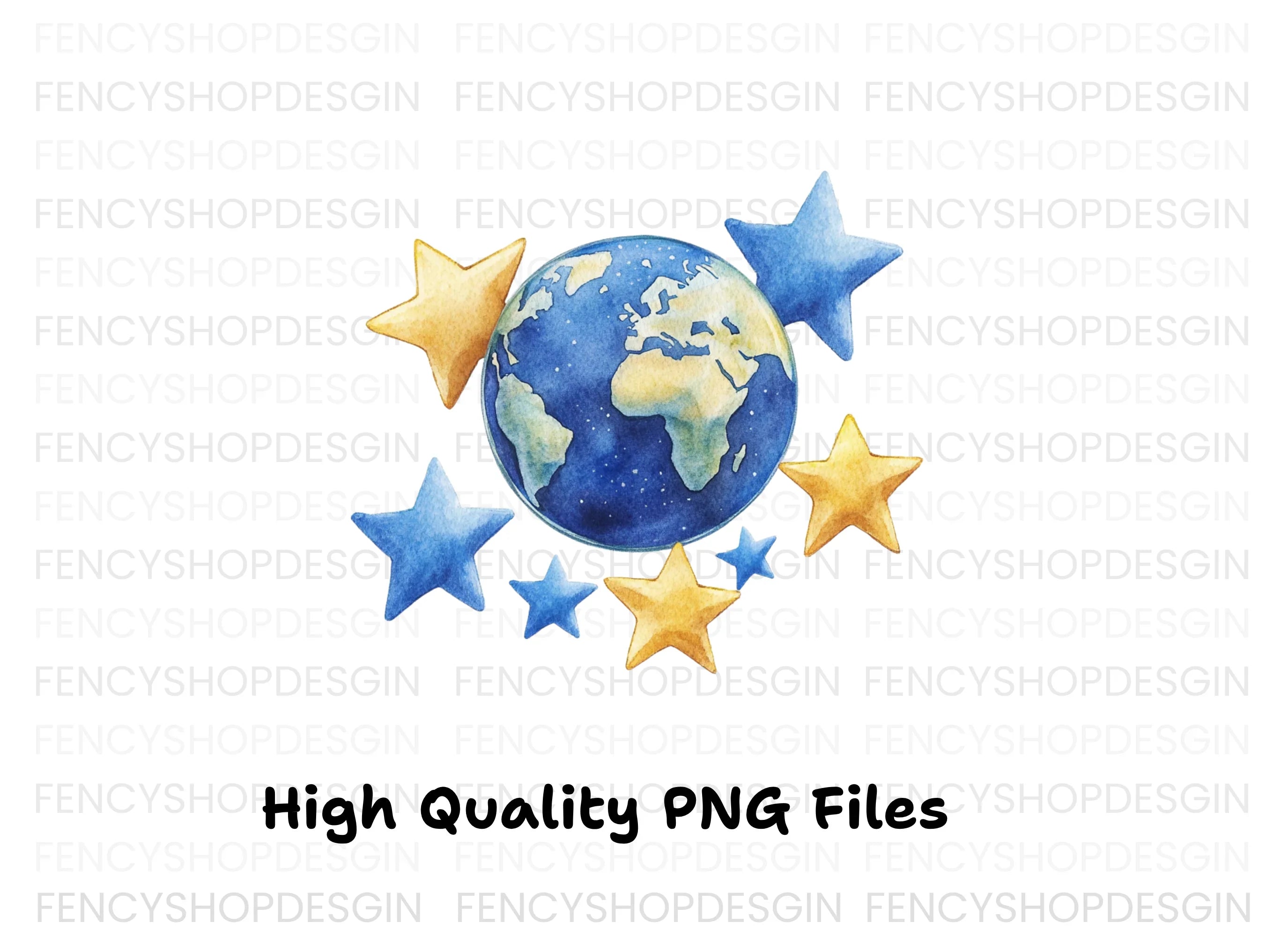 Earth and Stars Clipart Bundle