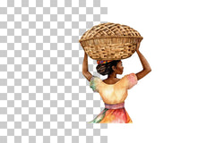 African Woman Carrying Basket Clipart Bundle - CraftNest - Digital Crafting and Art