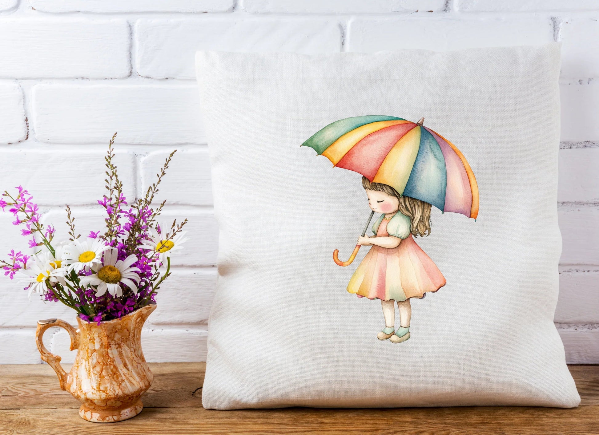 Girl with Rainbow Umbrella Clipart Bundle - CraftNest - Digital Crafting and Art