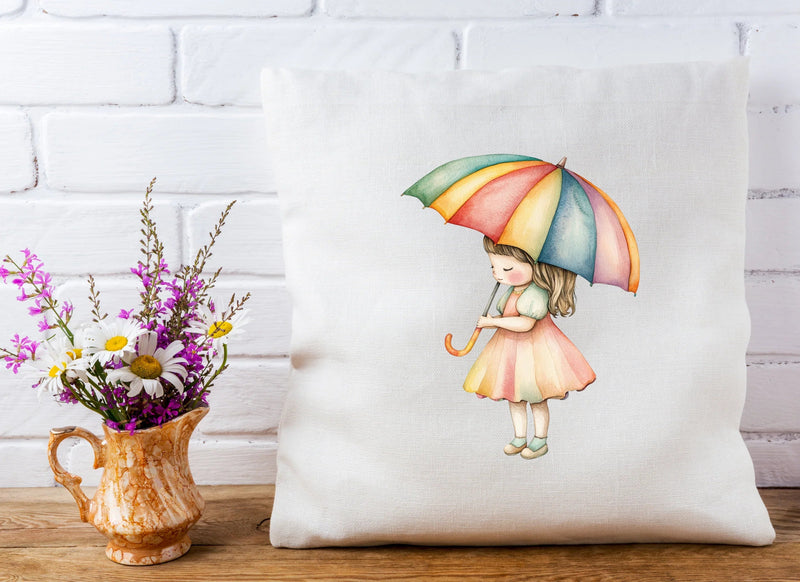 Girl with Rainbow Umbrella Clipart Bundle - CraftNest - Digital Crafting and Art