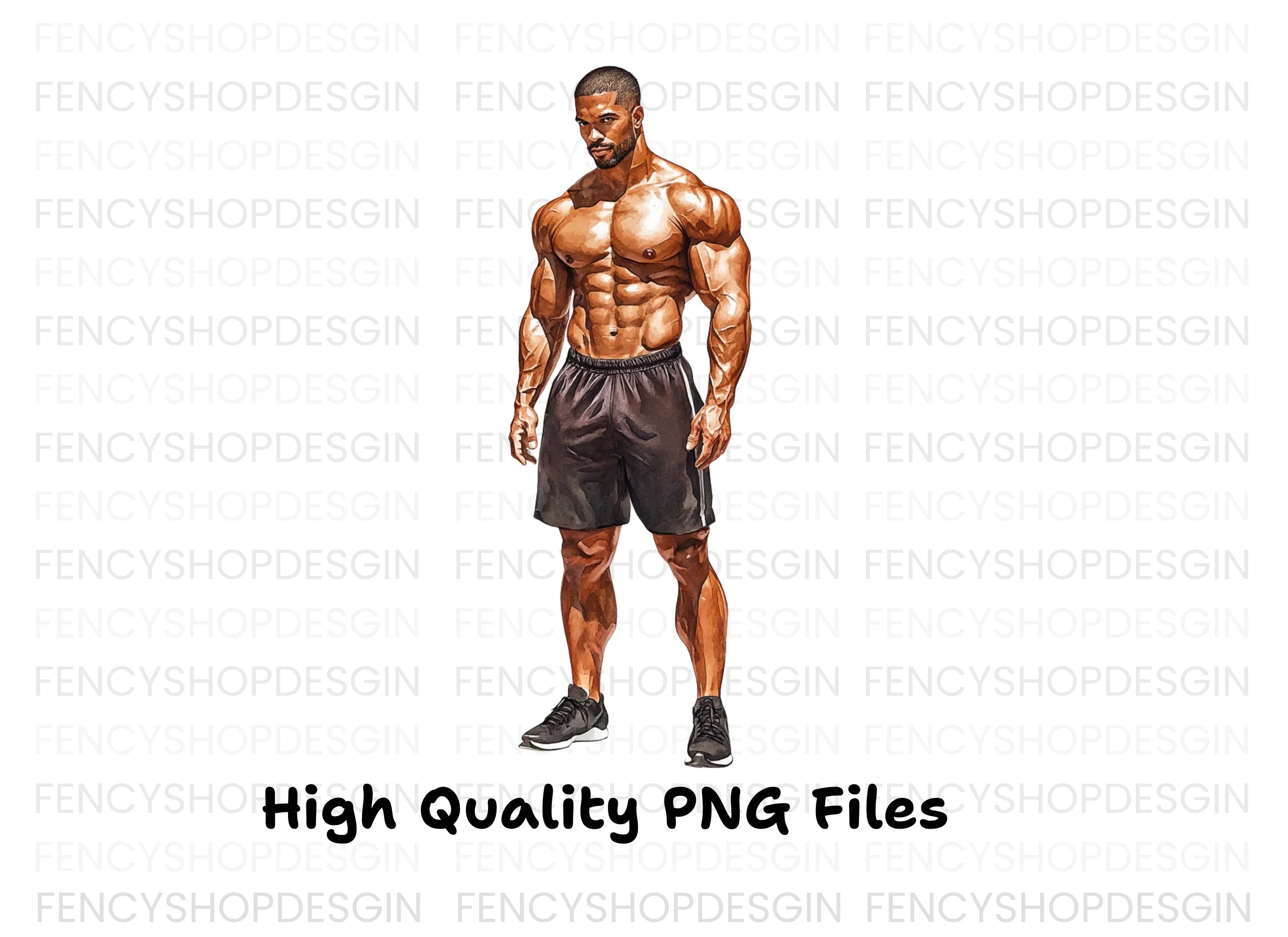 Muscular Men Fitness Clipart Bundle