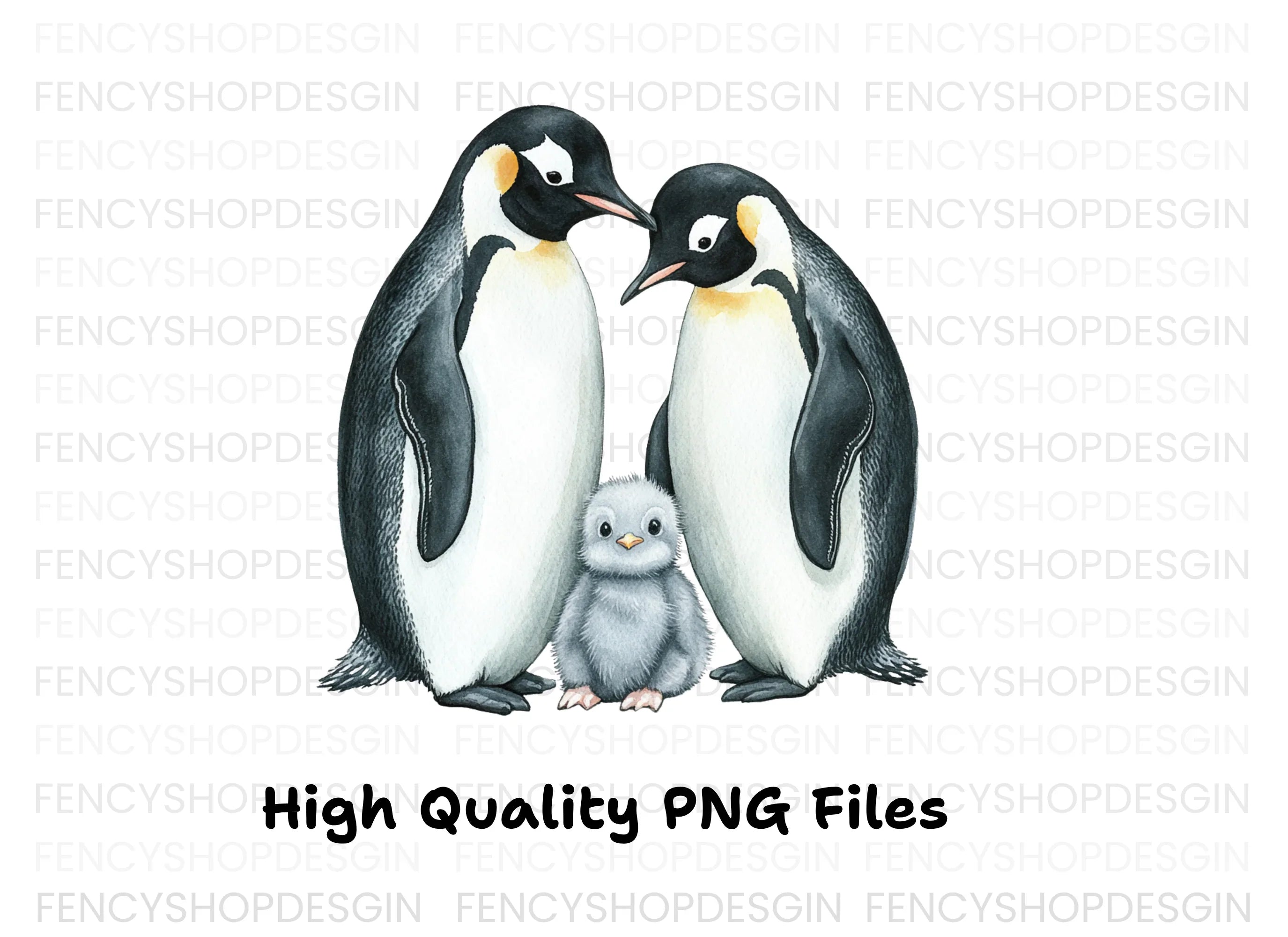 Adorable Penguin Family Clipart Bundle