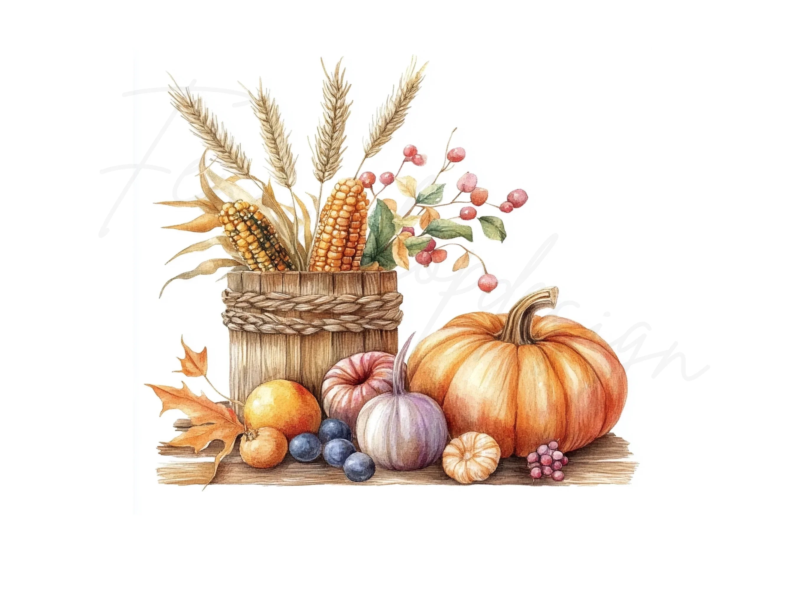 Autumn Harvest Picnic Clipart Bundle