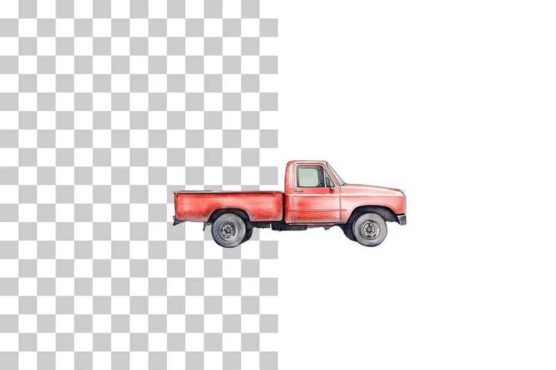 Christmas Truck with Tree Clipart Bundle - CraftNest - Digital Crafting and Art