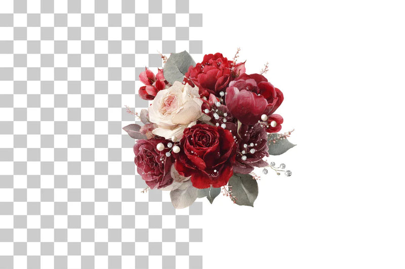 Red Rose Glittering Fantasy Flower Clipart Bundle - CraftNest - Digital Crafting and Art