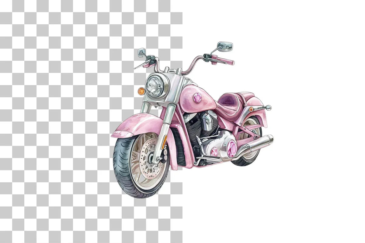 Pink Gem Motorcycle Clipart Bundle - CraftNest - Digital Crafting and Art