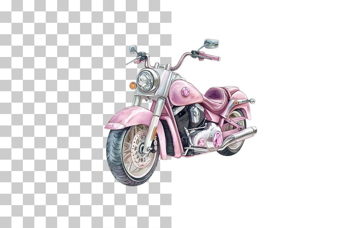 Pink Gem Motorcycle Clipart Bundle