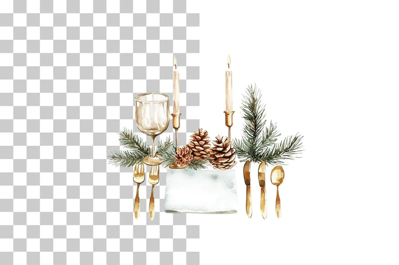 Holiday Dinner Table Clipart Bundle - CraftNest - Digital Crafting and Art