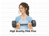 Smiling Woman with Dumbbell Clipart Bundle