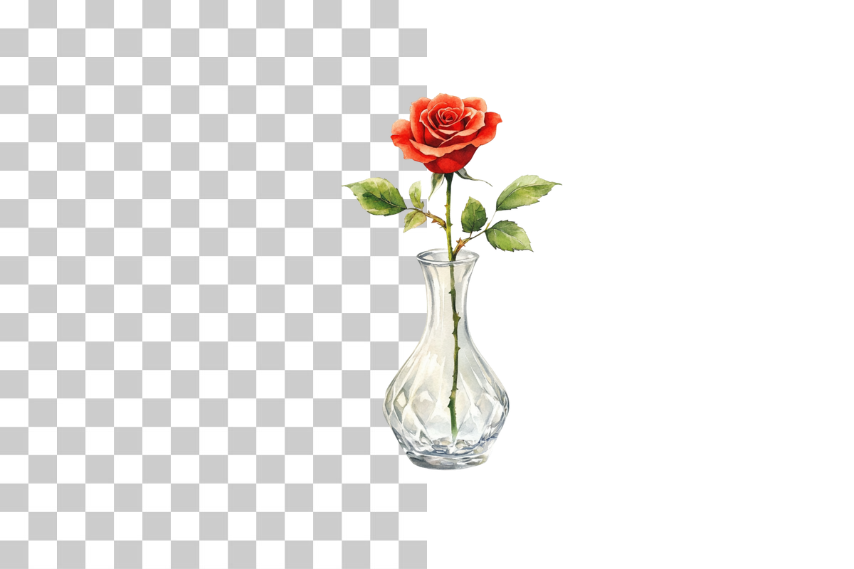 Adorable Giraffe with Red Rose Clipart Bundle