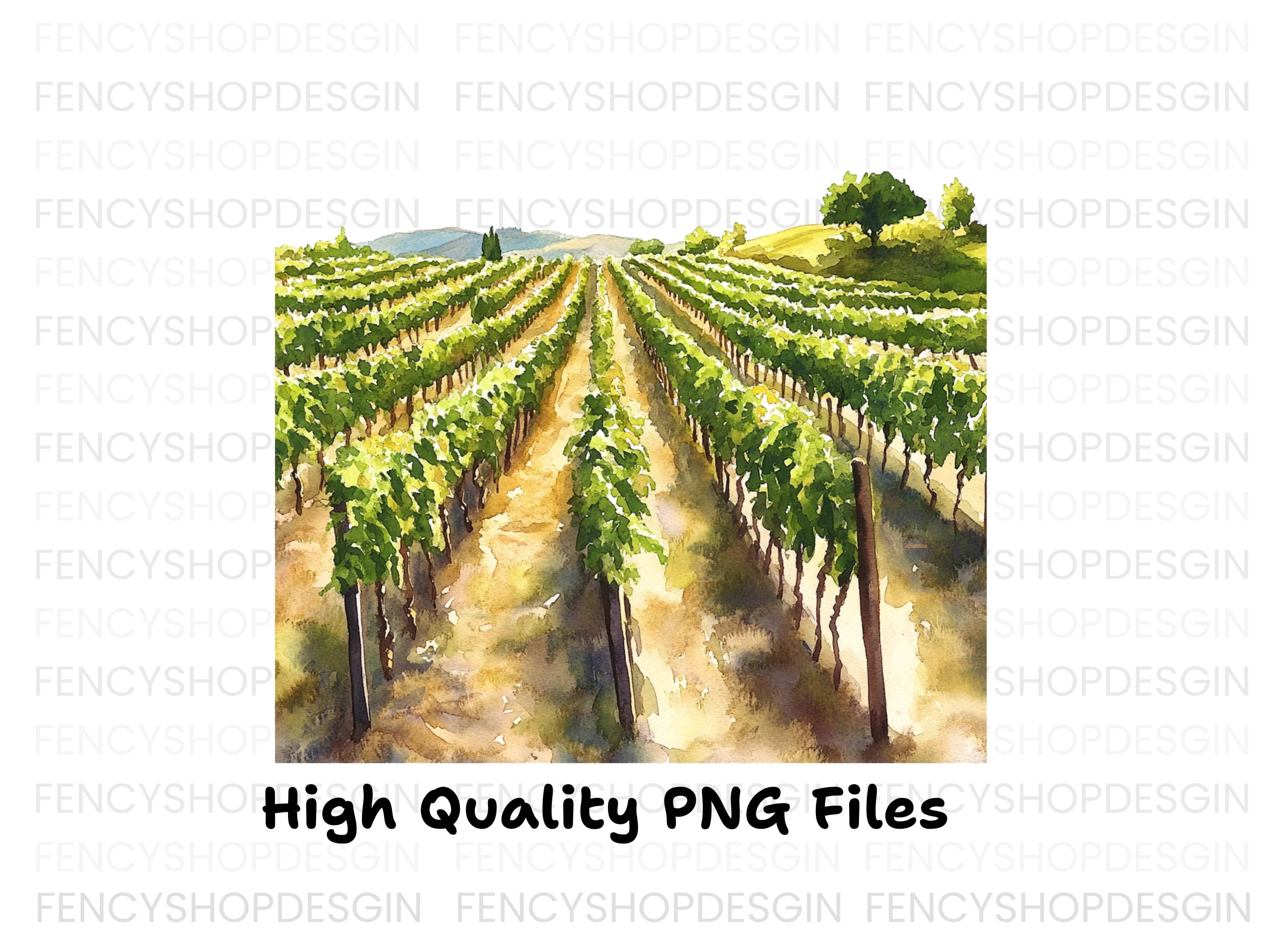 Vineyard Landscape Clipart Bundle