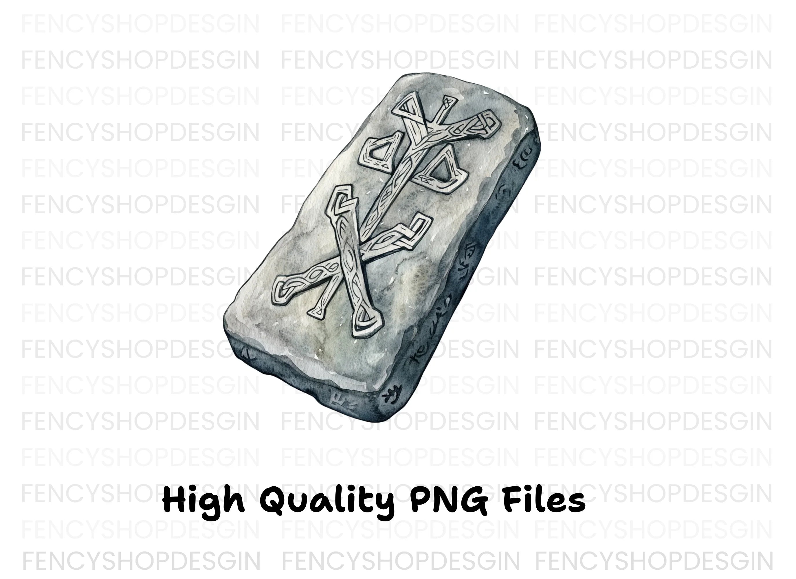 Ancient Rune Stone Clipart Bundle