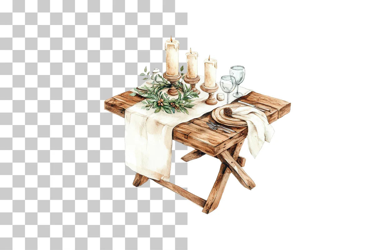 Festive Christmas Dinner Table Clipart Bundle - CraftNest - Digital Crafting and Art