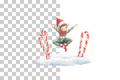 Holiday Elves & Candy Canes Clipart Collection - CraftNest - Digital Crafting and Art