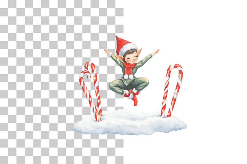 Holiday Elves & Candy Canes Clipart Collection - CraftNest - Digital Crafting and Art