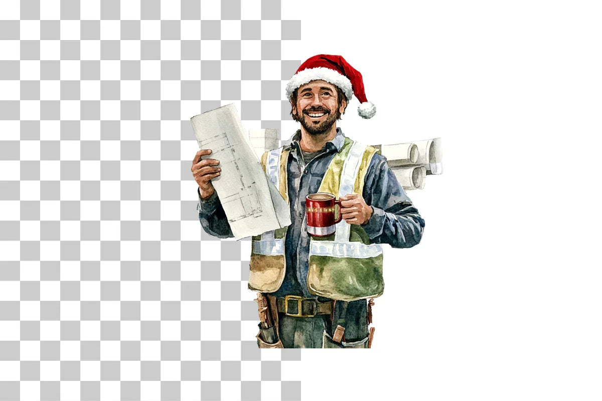 Christmas Construction Worker Clipart Bundle - CraftNest - Digital Crafting and Art