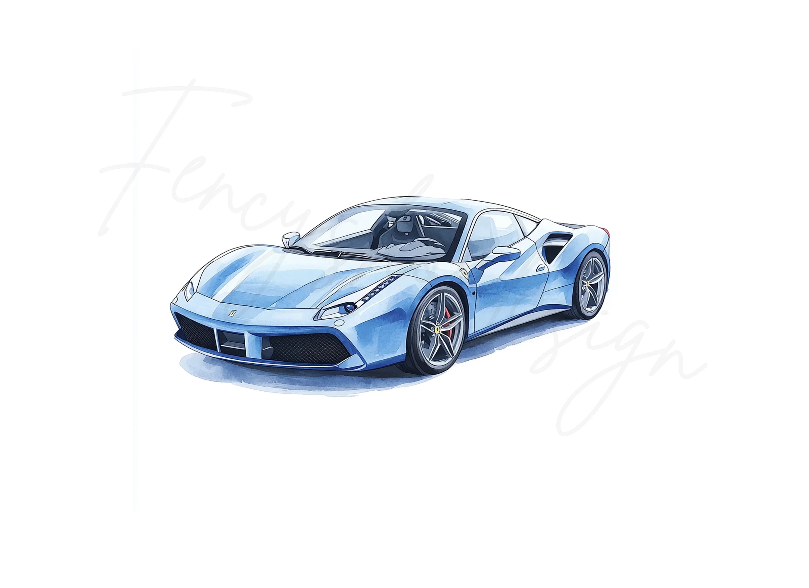 Blue Sports Car Clipart Bundle