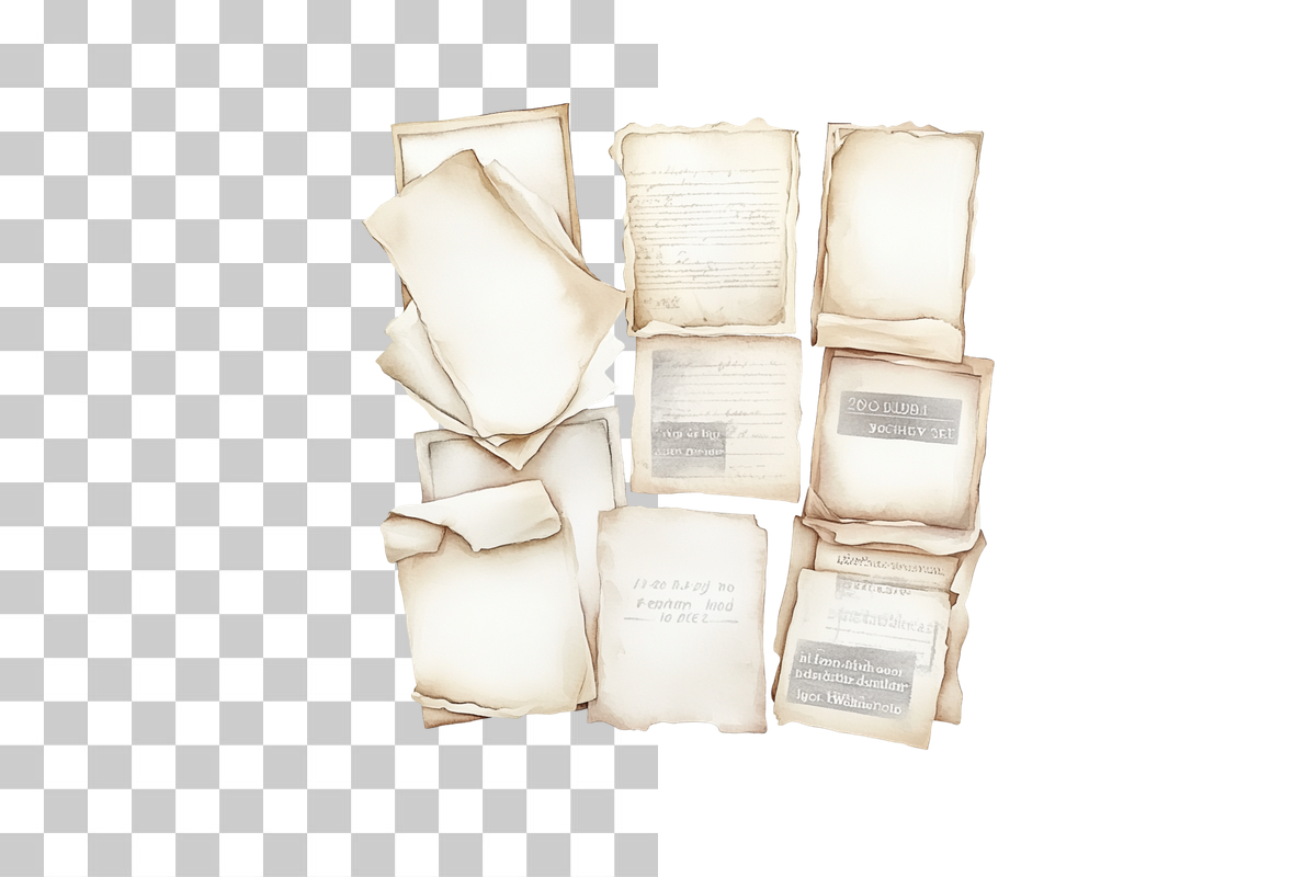 Vintage Paper Collection Clipart Bundle