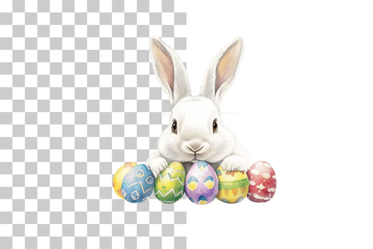 Easter Bunny with Eggs Clipart Bundle - CraftNest - Digital Crafting and Art