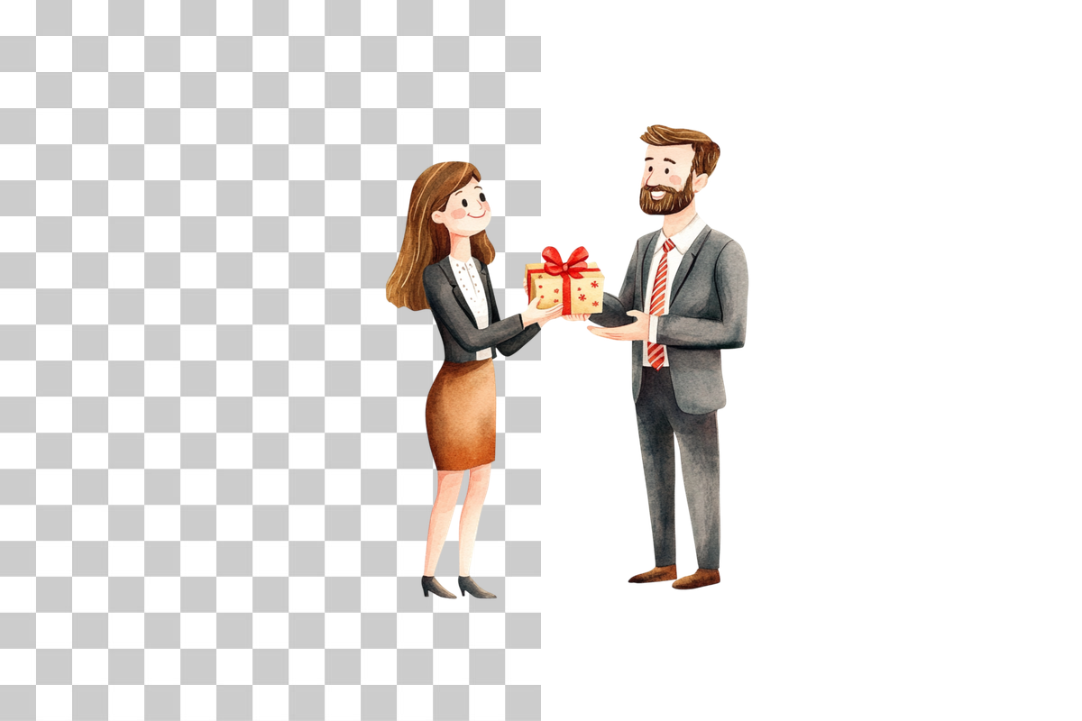 Workplace Holiday Gift Giving Clipart Bundle