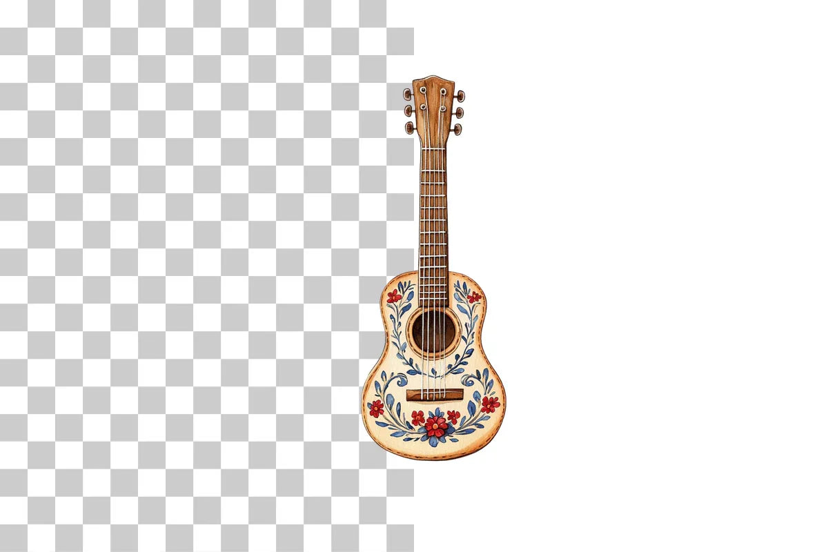 Floral Guitar Folk Art Clipart Bundle - CraftNest - Digital Crafting and Art