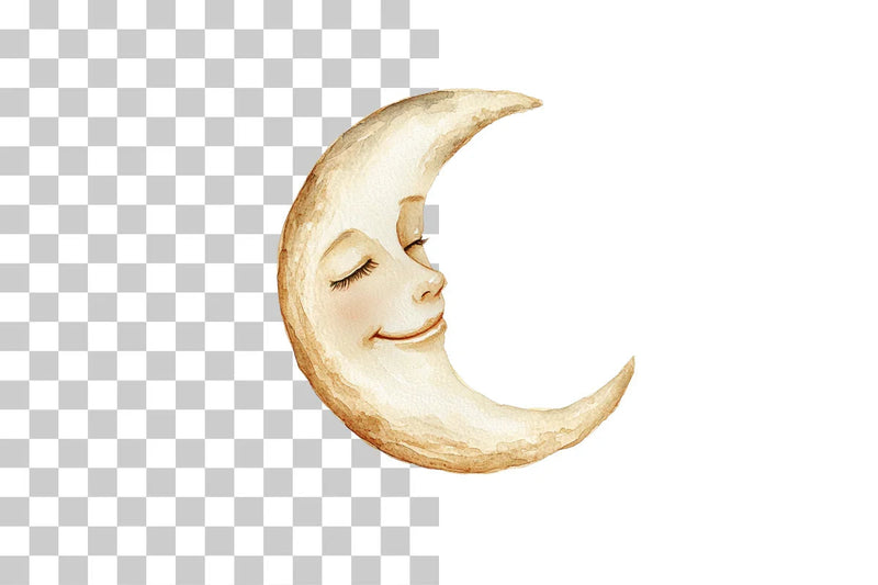 Crescent Moon Face Clipart Bundle - CraftNest - Digital Crafting and Art