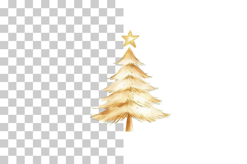 Elegant Golden Christmas Trees Clipart Bundle - CraftNest - Digital Crafting and Art