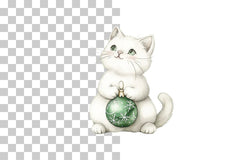 Christmas Cat with Bauble Clipart Bundle - CraftNest - Digital Crafting and Art