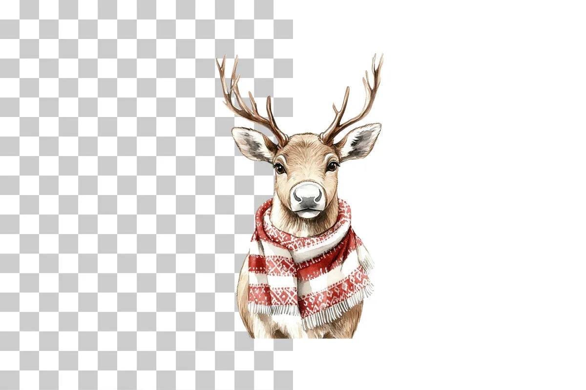 Christmas Reindeer with Scarf Clipart Bundle - CraftNest - Digital Crafting and Art