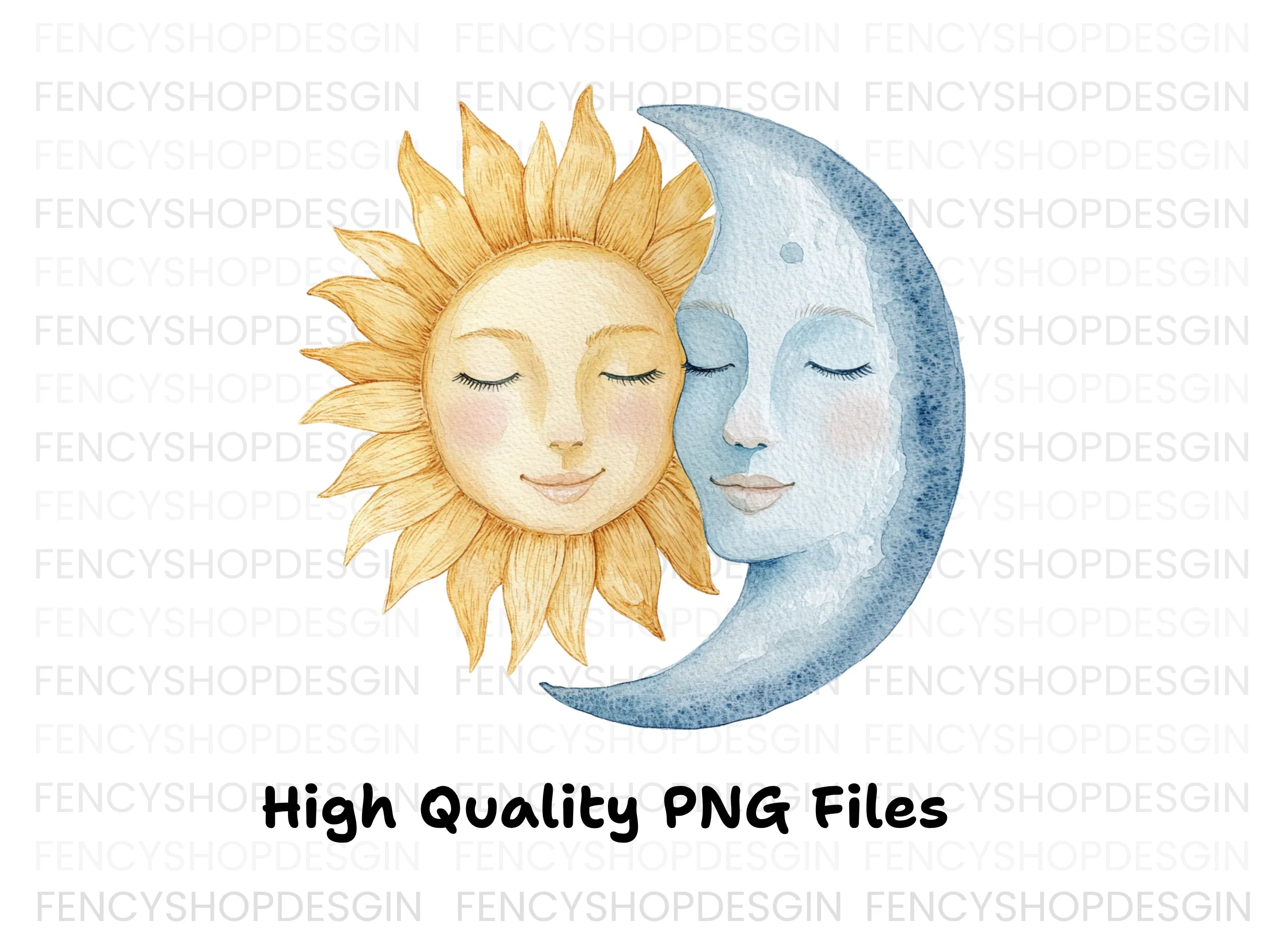 Pastel Sun and Moon Clipart Bundle
