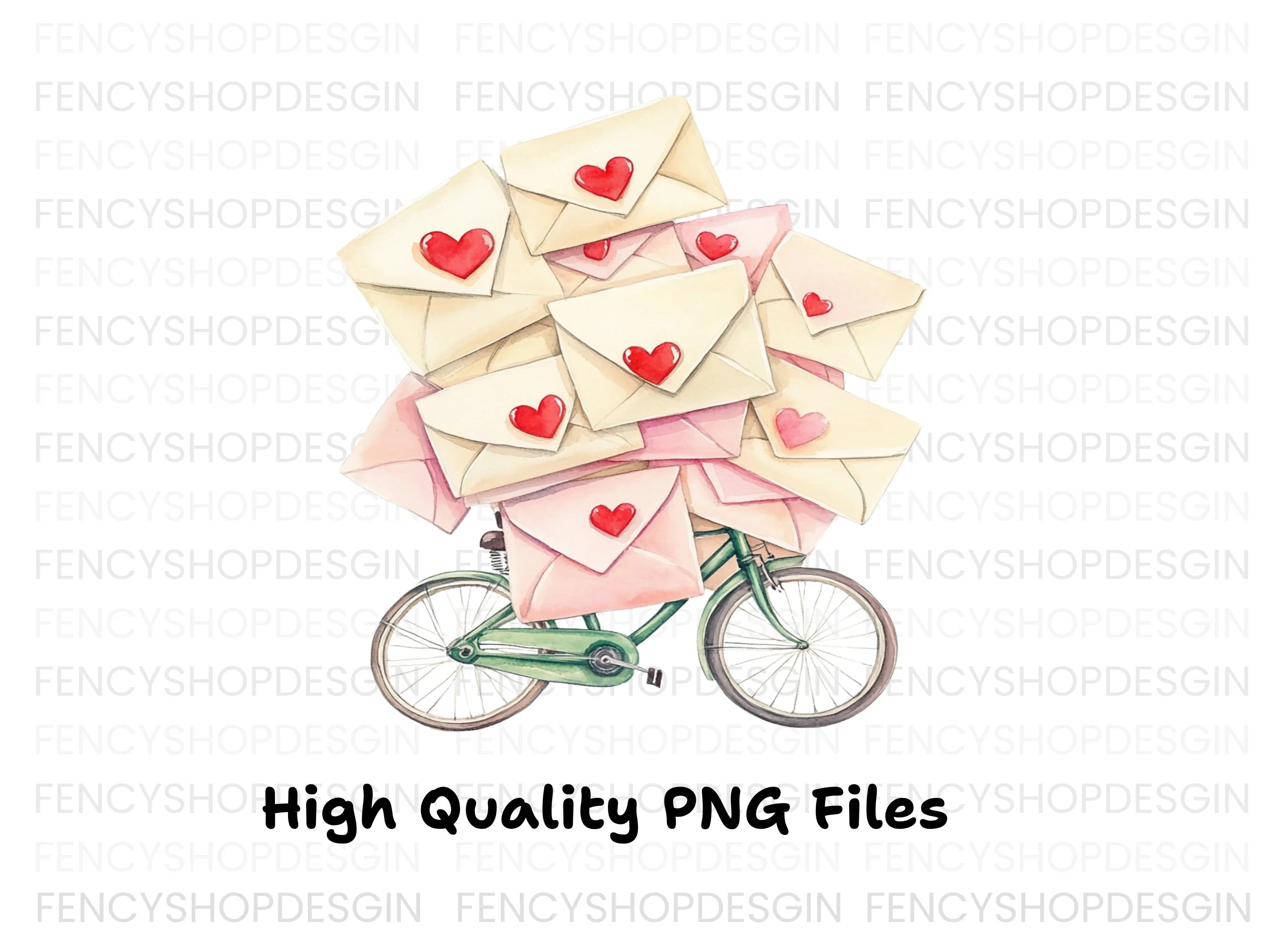 Love Letter Bicycle Clipart Bundle
