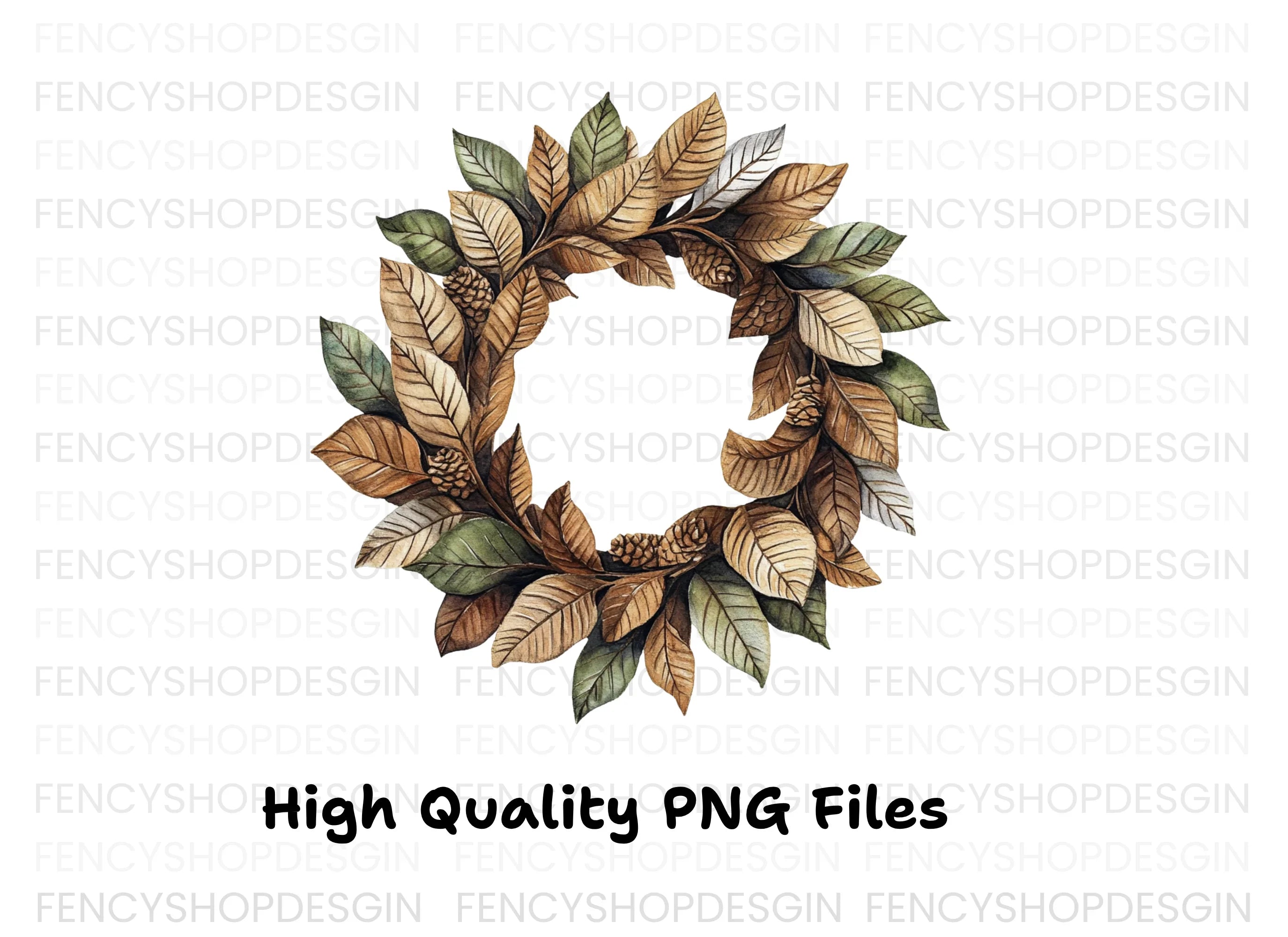 Autumn Leaf Wreaths Clipart Bundle