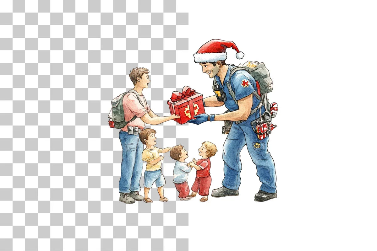 Kids Sending Gifts to Hero Clipart Bundle - CraftNest - Digital Crafting and Art