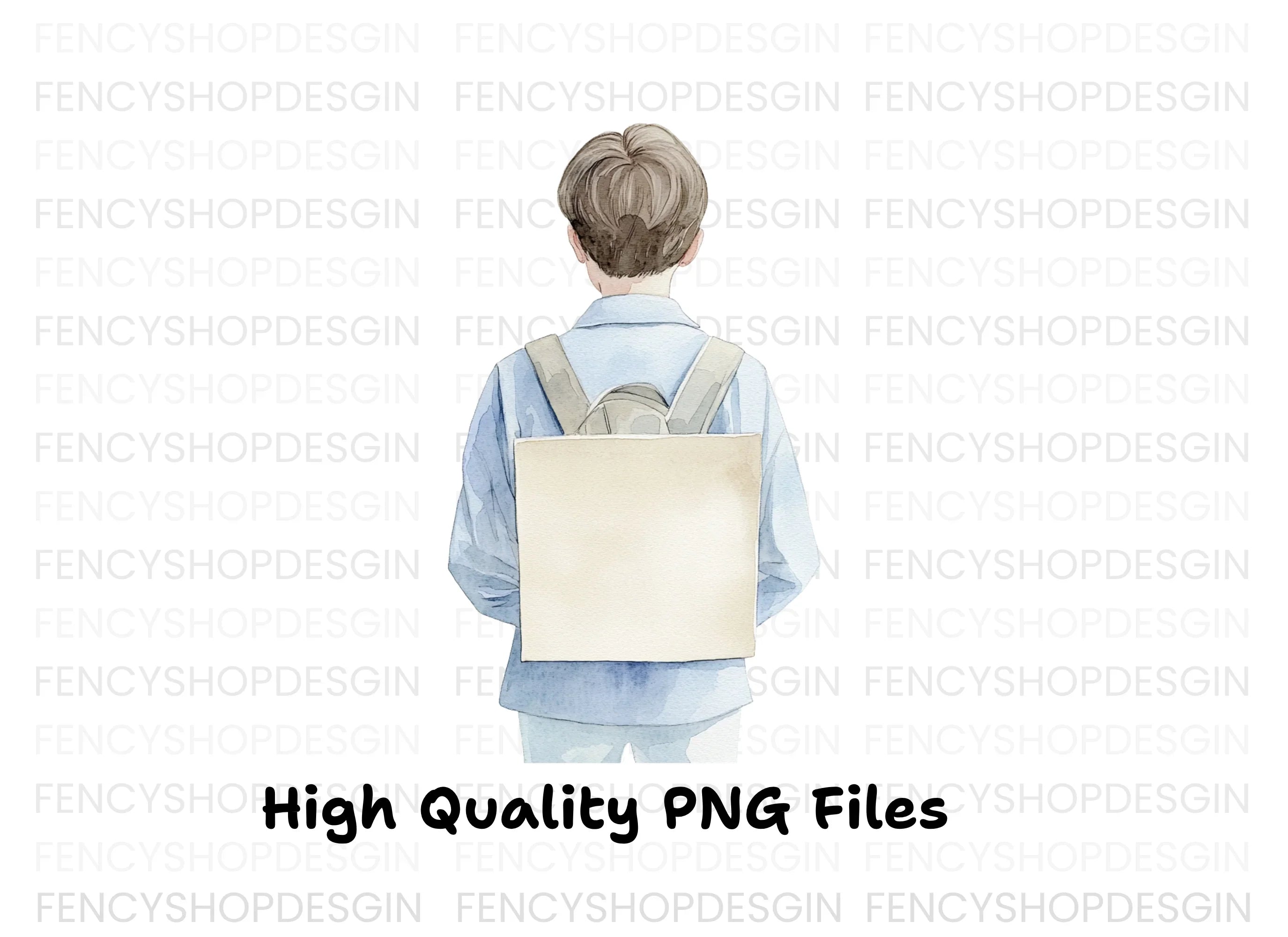 Boy With Backpack Clipart Bundle