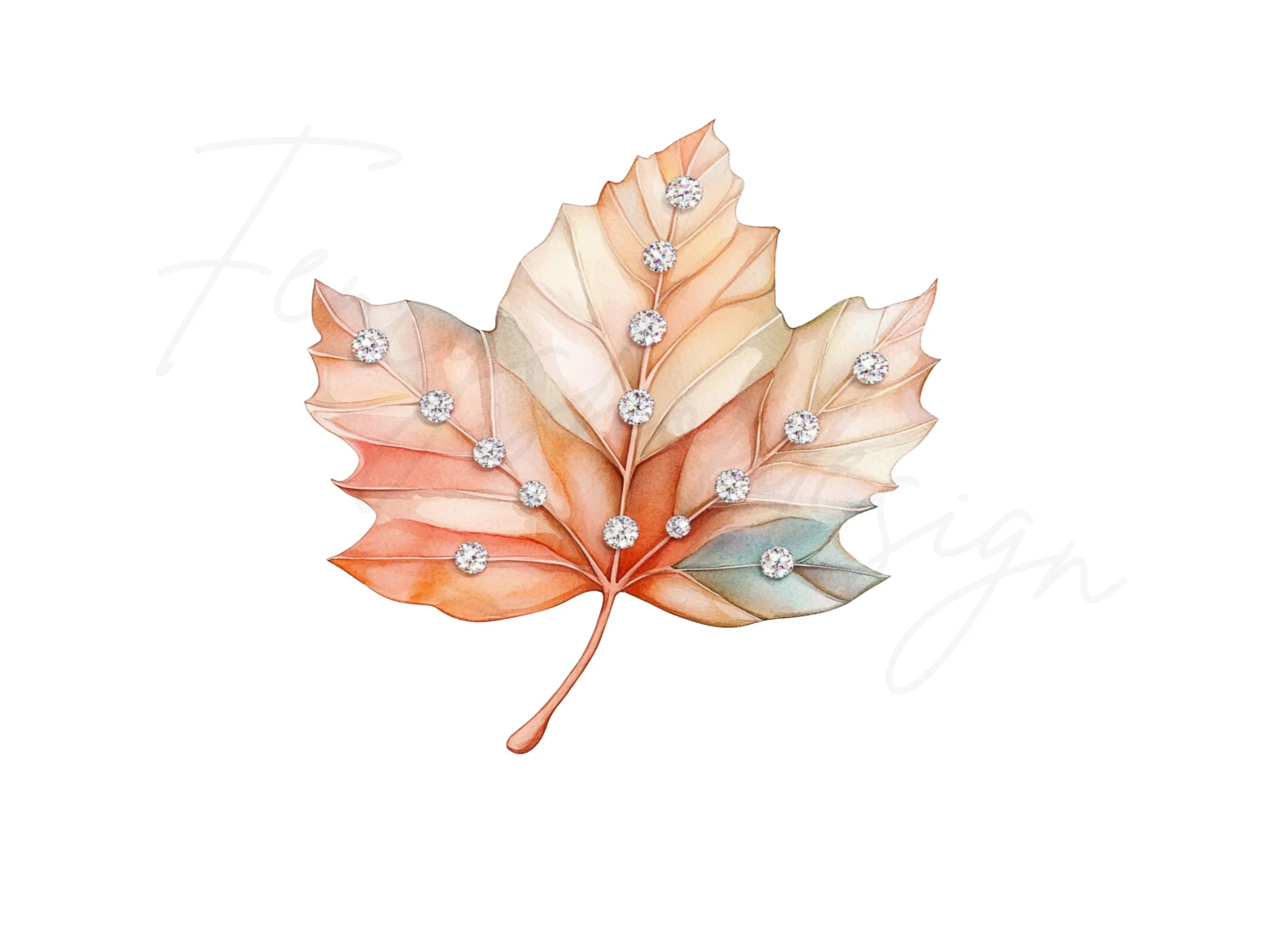 Sparkling Autumn Leaves Clipart Bundle