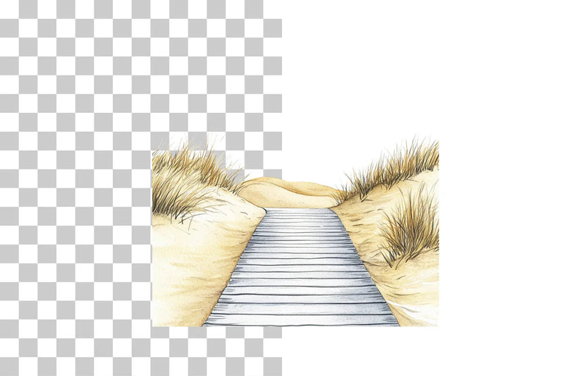 Beach Boardwalk Sand Dunes Clipart Bundle - CraftNest - Digital Crafting and Art
