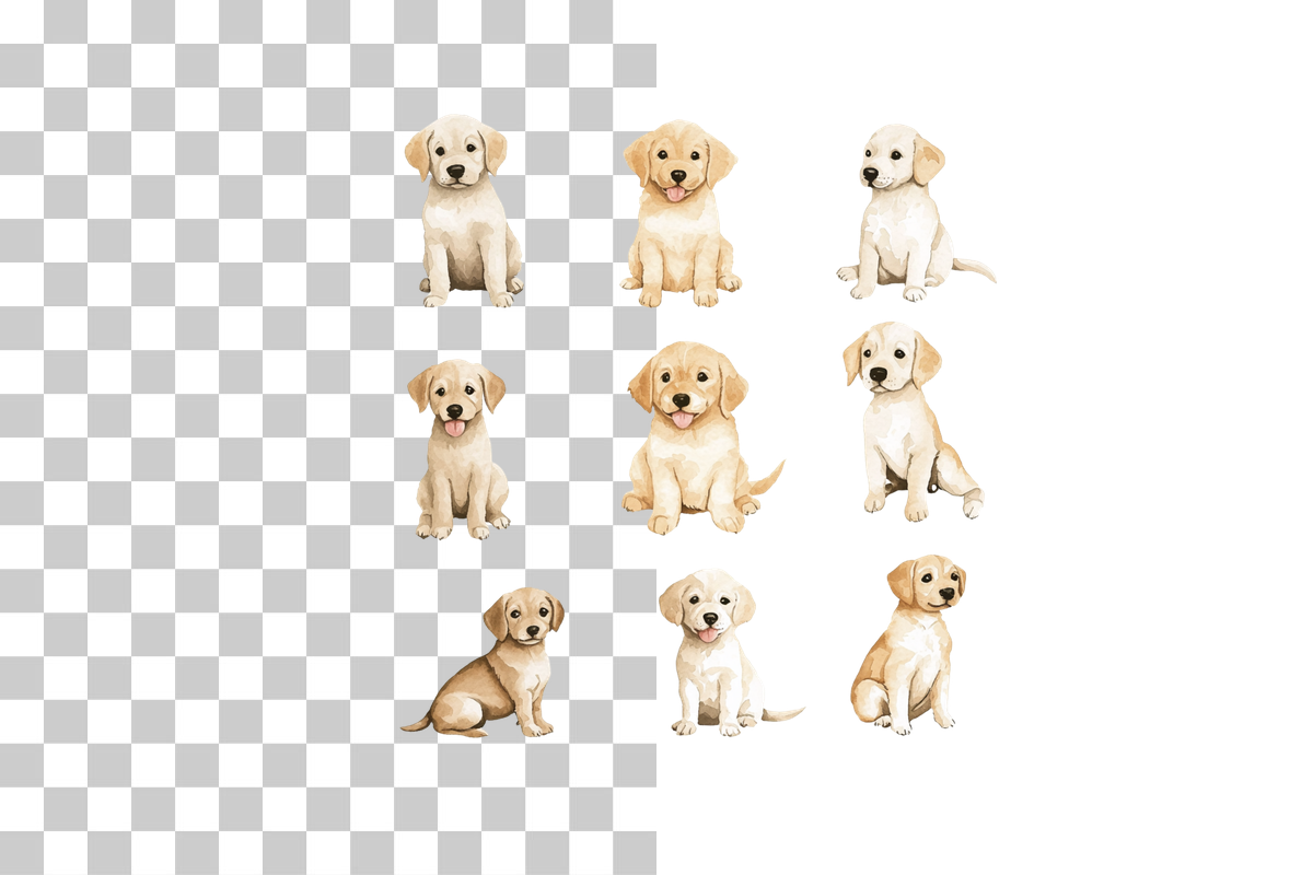 Funny Cartoon Dog Group Clipart Bundle