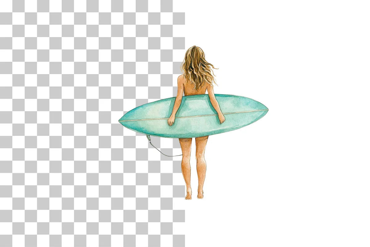 Surf Girl Clipart Bundle with Surfboard - CraftNest - Digital Crafting and Art