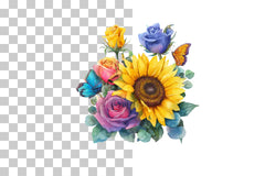 Summer Floral Clip Art Set - 417 Clipart Bundle - CraftNest - Digital Crafting and Art