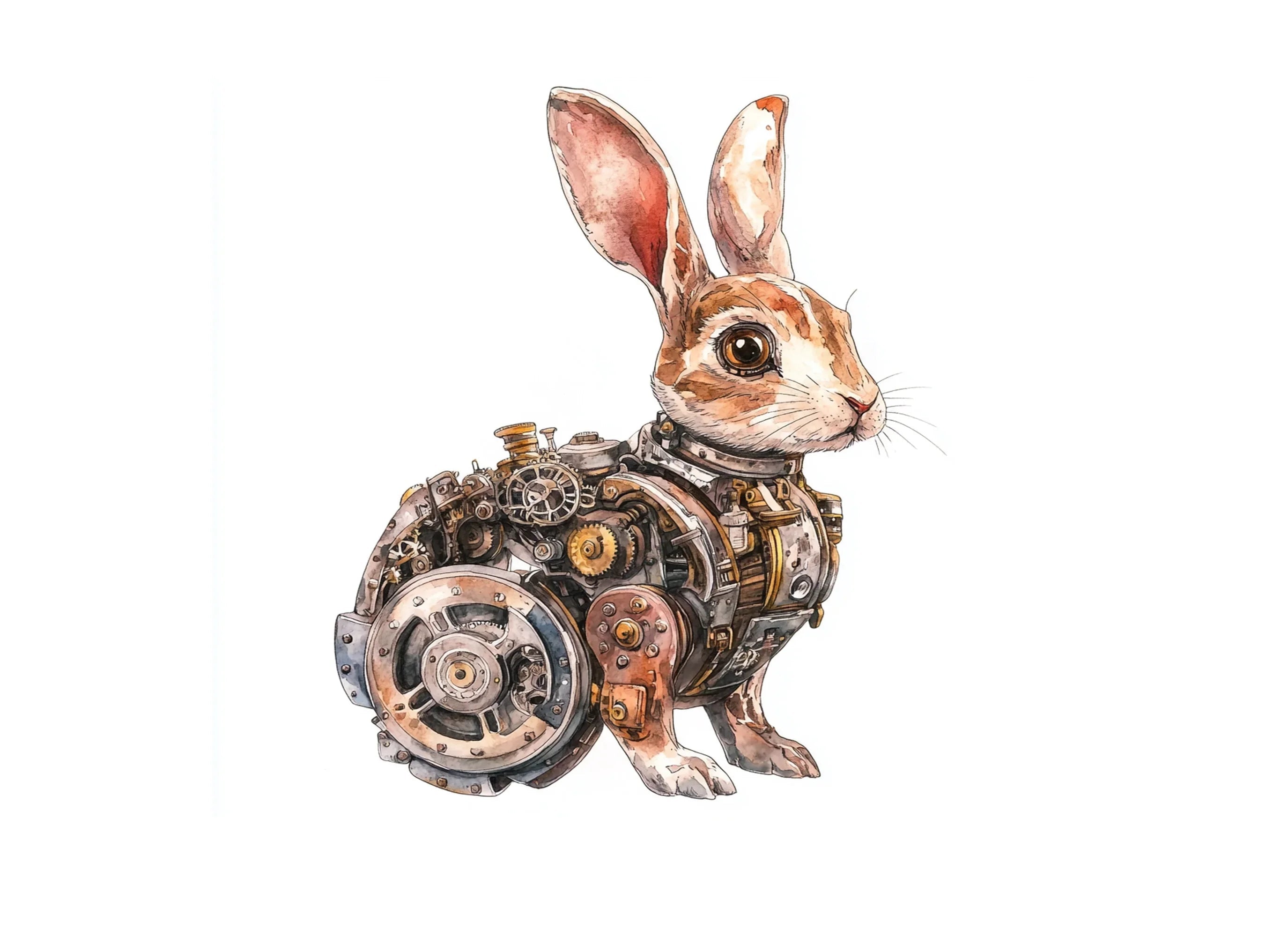 Rustic Steampunk Rabbit Clipart Bundle