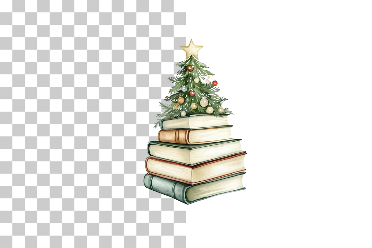 Book Stack Christmas Tree Clipart Bundle