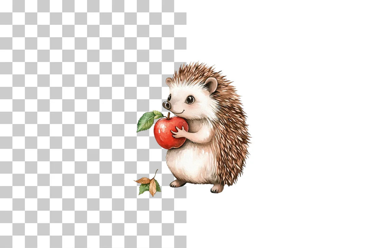 Hedgehog with Apple Forest Theme Clipart Bundle - CraftNest - Digital Crafting and Art