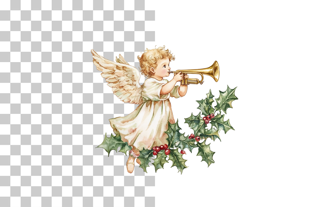 Angel Holiday Decorations Clipart Bundle