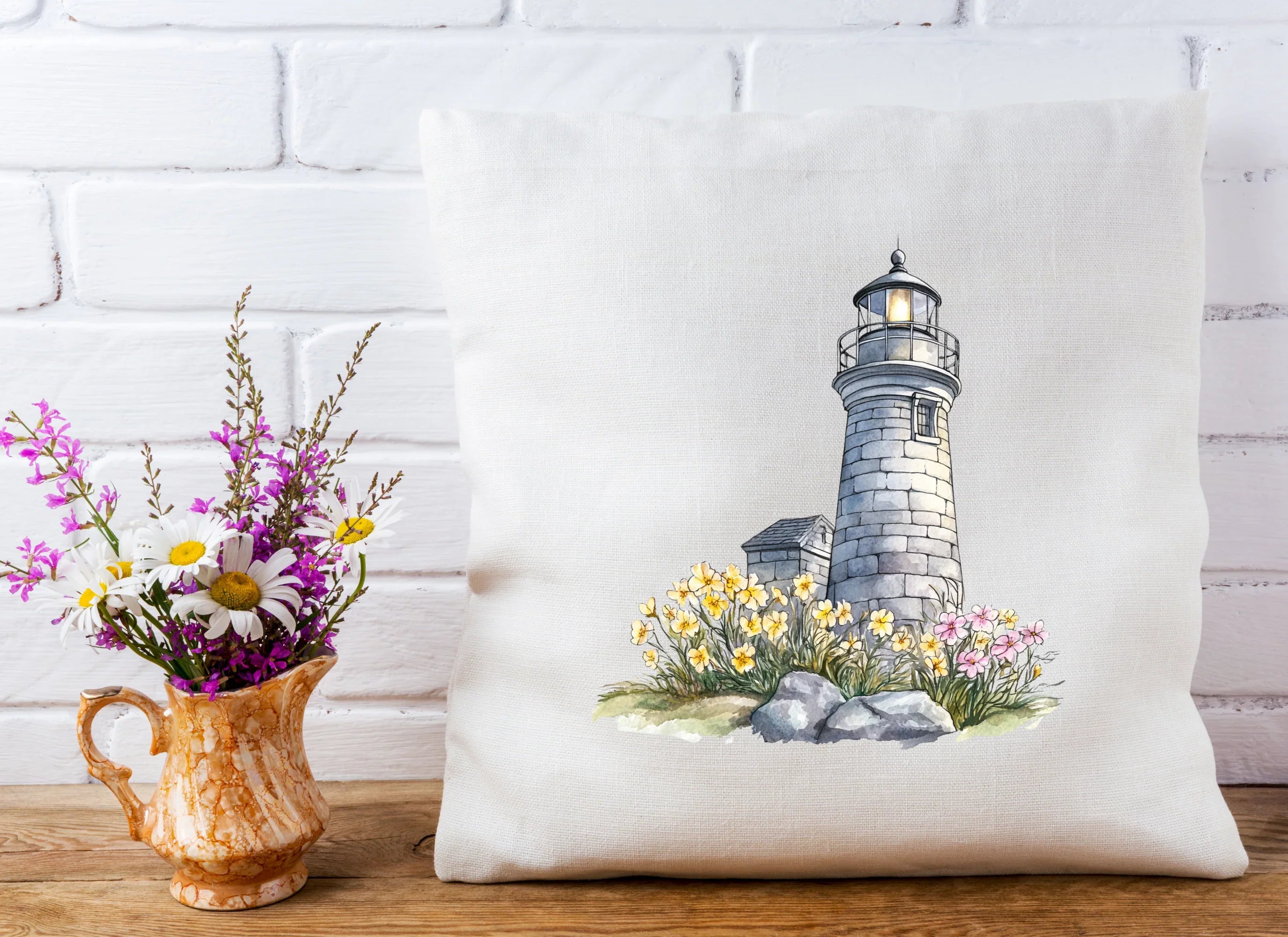 Lighthouse and Seaside Wildflowers Clipart Bundle - CraftNest - Digital Crafting and Art